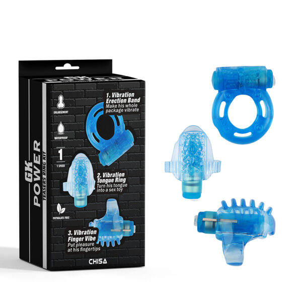 Набір вібро-іграшок Chisa GK Power Teasers Ring Kit, синій