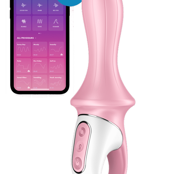Надувний анальний смарт-вібратор Satisfyer Air Pump Booty 5 Connect App рожевий