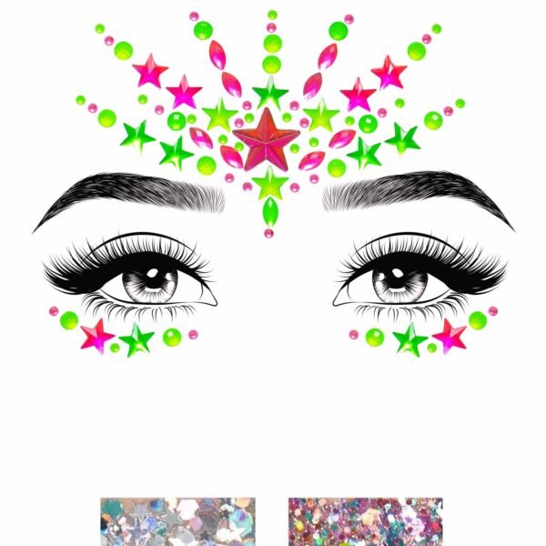 Наклейка із коштовностями Leg AvenueVibe Neon Face jewels sticker O/S