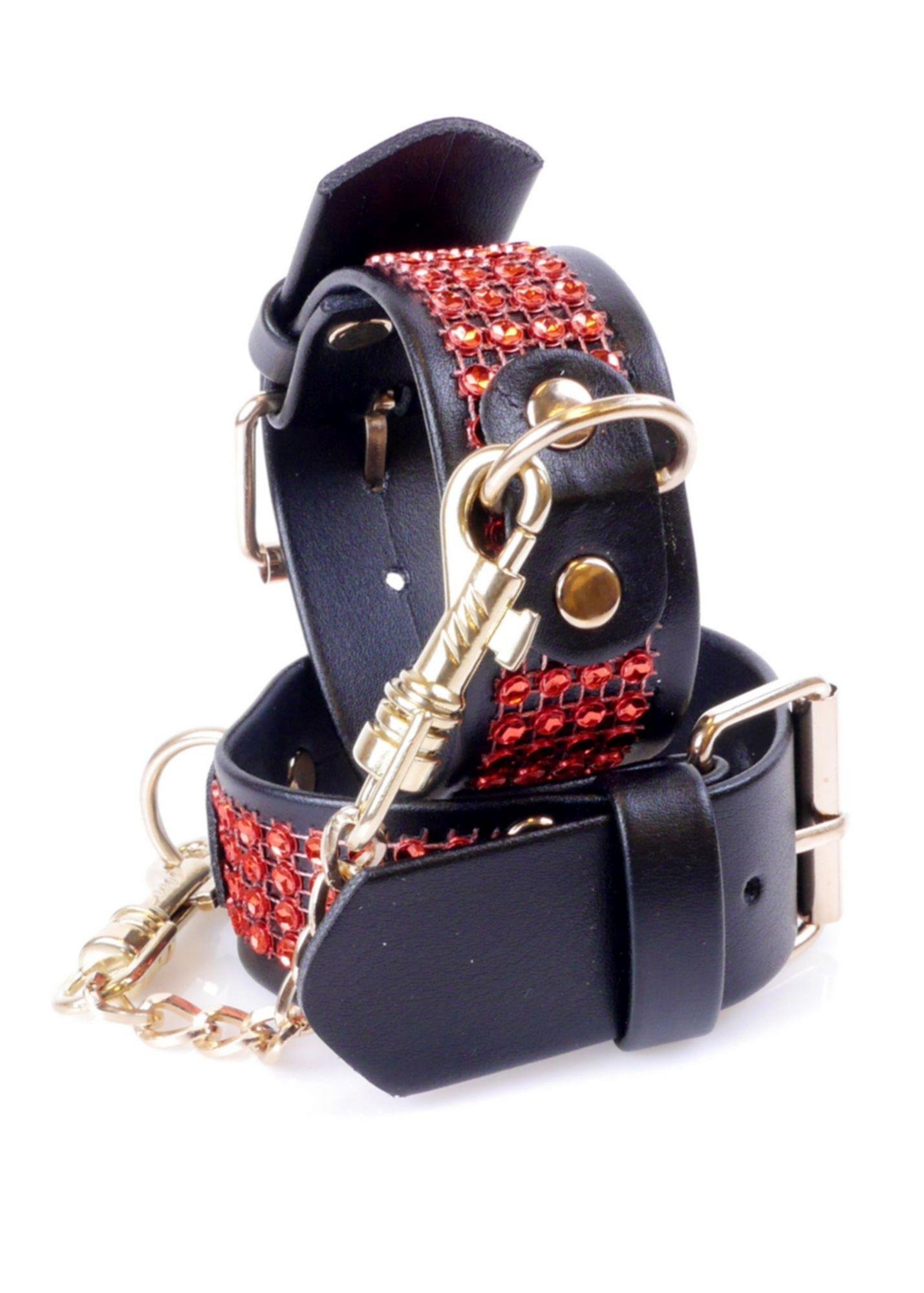 Наручники Fetish Boss з червоними кристалами 3 см - Зображення 5