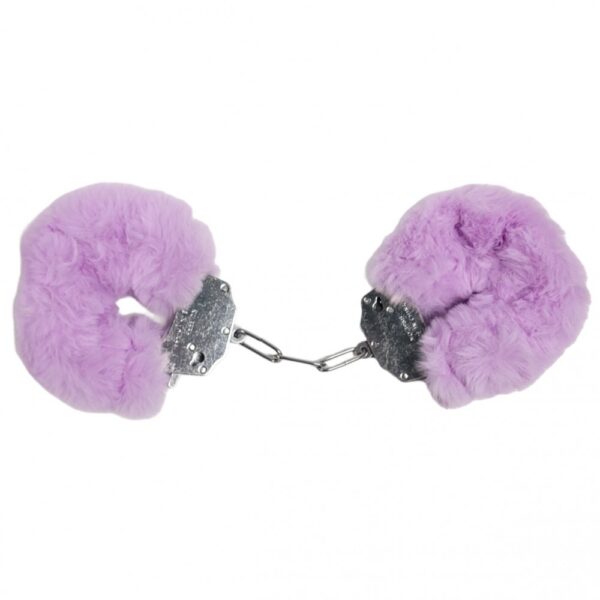 Наручники метал із хутром Plush handcuffs, фіолетові