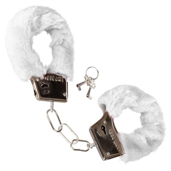 Наручники металеві з пушком CalExotics Playful Furry Cuffs, білі