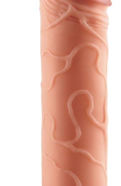 Насадка на член, що збільшує реалістична Pipedream з петлею на мошонку, бежева