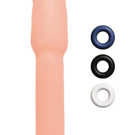 Насадка на пеніс Size-Up Penis Extender з 3 ерекційними кільцями в наборі, бежева