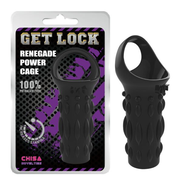 Насадка з кільцем для мошонки Chisa Get Lock Renegade Power Cage, чорна