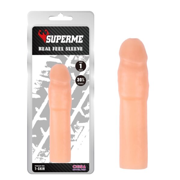 Насадка подовжуюча реалістична Chisa Superme Real Feel Sleeve, тілесна