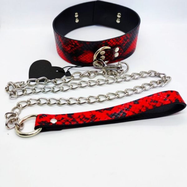 Нашийник з повідцем Collar black/red with leash