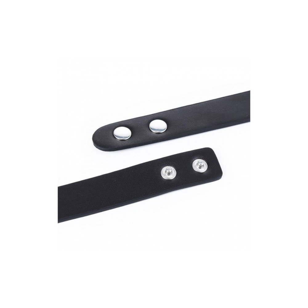 Нашийник з написом SLAVE зі страз DS Fetish, шкірозамінник, чорний - Зображення 5