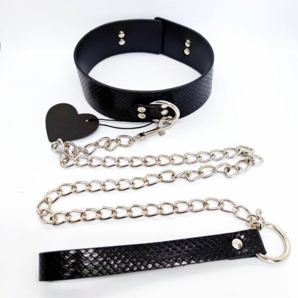 Нашийник з повідцем DS Fetish Collar with leash black