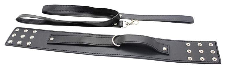 Нашийник з повідцем DS Fetish Collar with leash black metal - Зображення 2