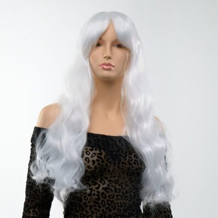 Перука довга Кучерява з чубчиком Fetish Hair білий, 70 см