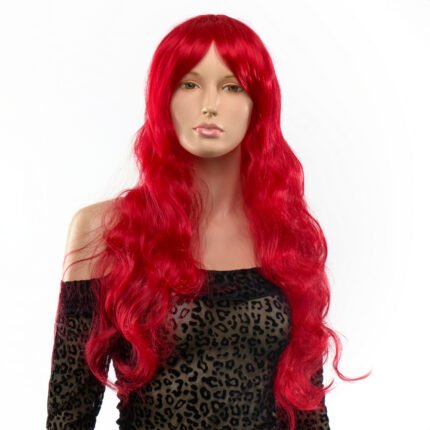Перука довга Кучерява з чубчиком Fetish Hair червоний, 60 см