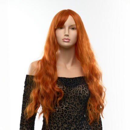 Перука довга хвиляста з чубчиком Fetish Hair руда, 60 см