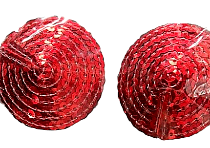 Пестиси на соски круглі Sunspice з паєтками, червоні