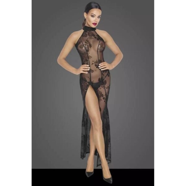 Сукня довга сексуальна з візерунками M F239 Noir Handmade, чорна