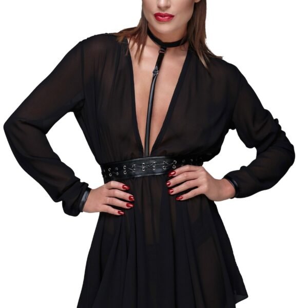 Сукня прозора з поясом F150 Noir Handmade L