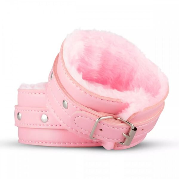Поножі з хутром усередині, з ланцюжком, рожеві