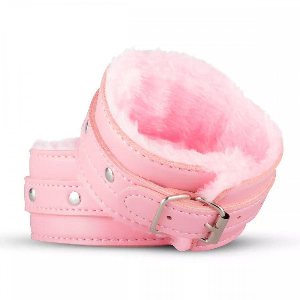 Поножі з хутром усередині, з ланцюжком, рожеві