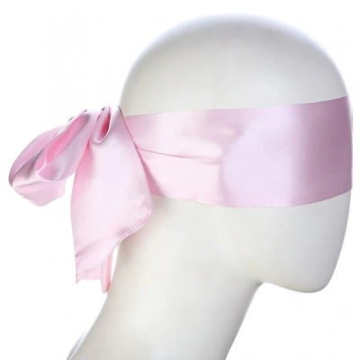 Пов'язка на очі сатинова DS Fetish, 150 см х 7. 5,рожева