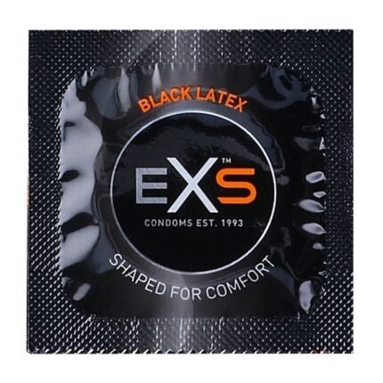 Презервативи анатомічні чорні Exs BLACK Latex веганські (ціна за 5 шт. )