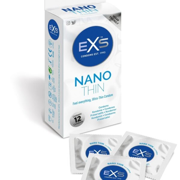Презервативи ультратонкі з латексу EXS Nano Thin веганські (ціна за упаковку, 12 шт. )