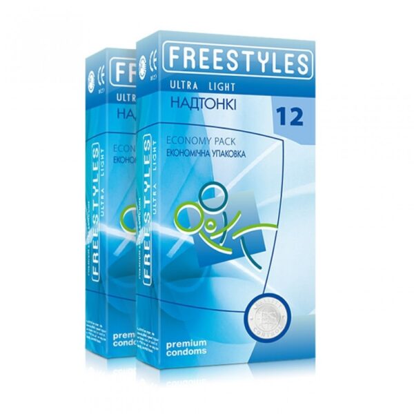 Презервативи ультратонкі Freestyles Ultra Light латексні, 0.04 мм (ціна за упаковку, 12 шт.)