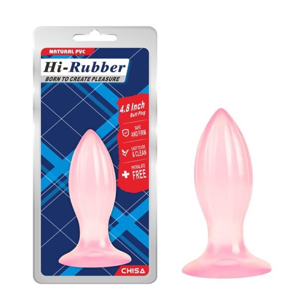 Пробка анальна на присосці Chisa Hi-Rubber Butt Plug.  рожевий