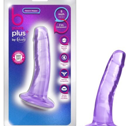 Реалістичний фалоімітатор Blush B Yours Plus із вигином для стимуляції точок G та P, фіолетовий