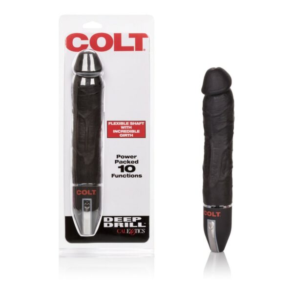 Реалістичний багатошвидкісний вібратор COLT Deep Drill для простати та точки G, чорний