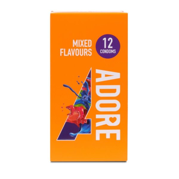 Презервативи оральні з різними уподобаннями Pasante Adore Mixed Flavours різнокольорові (ціна за 12 шт)