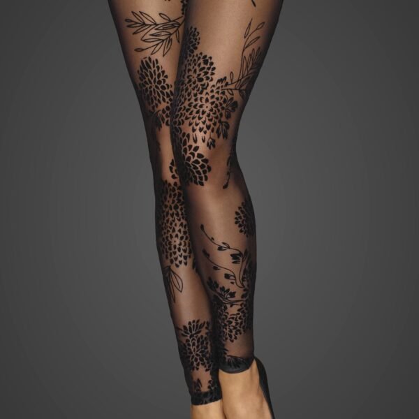 Сексуальні панчохи з відкритими шкарпетками S F243 Noir Handmade, з візерунками, чорні