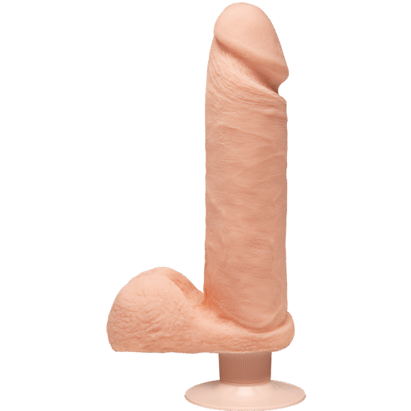 Фалоімітатор Doc Johnson The D - Perfect D - Vibrating 8 Inch With Balls - ULTRASKYN, діаметр 5,1 см