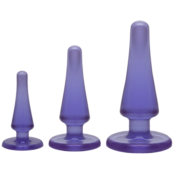 Набір анальних пробок Doc Johnson Crystal Jellies Anal - Purple, макс. діаметр 2см - 3 см - 4 см