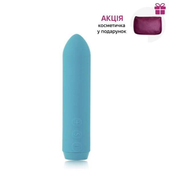 Мінівібратор Je Joue - Classic Bullet Vibrator Teal з глибокою вібрацією і фіксацією на палець  + подарунок косметичка