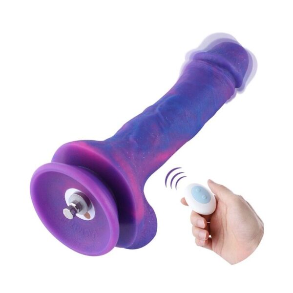 Фалоімітатор 8.2? з вібрацією для секс-машин Hismith Purple Silicone Dildo with Vibe, KlicLok
