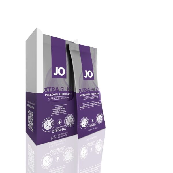 Набір лубрикантів Foil Display Box – JO Xtra Silky Silicone – 12 ? 10ml