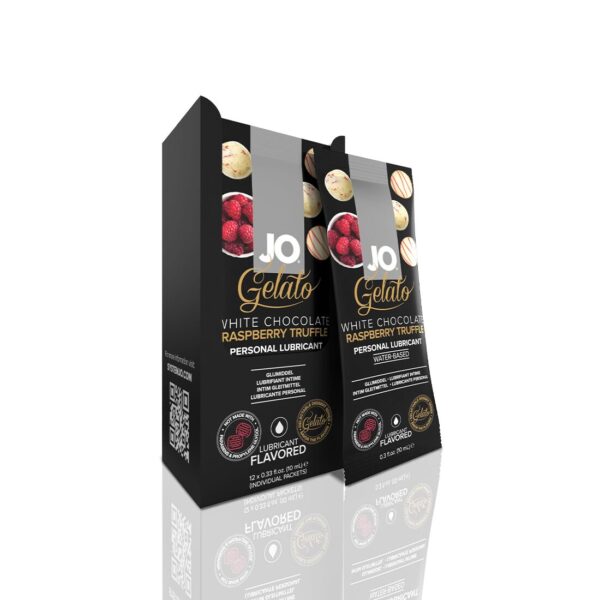 Набір лубрикантів Foil Display Box – JO Gelato - White Chocolate Raspberry – 12 ? 10ml