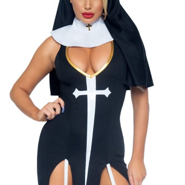Костюм монашки-грішниці Leg Avenue Sultry Sinner L, сукня, головний убір, комір