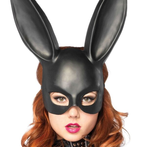 (SALE) Пластикова маска кролика Leg Avenue Masquerade Rabbit Mask, чорна, One Size, на резинці