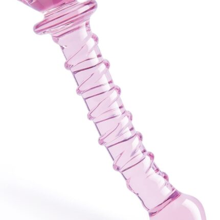 Спіральний фалоімітатор для точки G зі скла Dream Toys Glaze Glass у формі бутона троянди