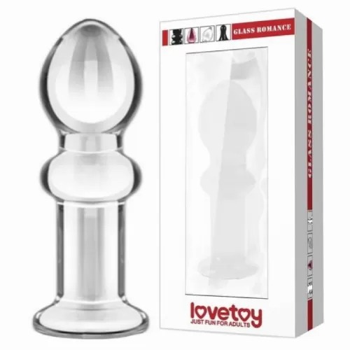 Скляний Анальний затор 4,5" Glass Romance Clear