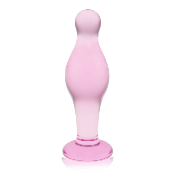 Скляний Анальний затор 4,5" Glass Romance Pink
