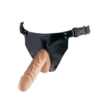 Страпон реалістичний ToyJoy Superwoman на чорних трусиках