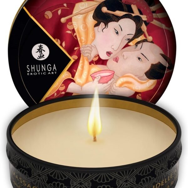 Свічка для масажу Shunga Romance Strawberry Sparkling Wine з ароматом полуничного шампанського, 30 мл