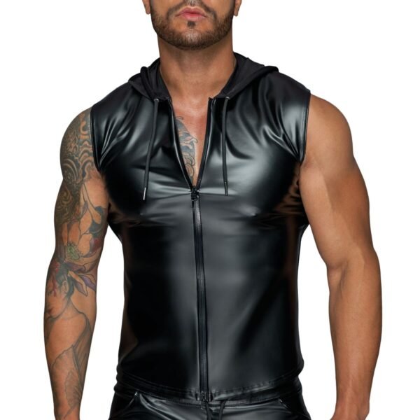 Чоловіча безрукавка з капюшоном Noir Handmade H062 Hooded Shirt, S, мокрий ефект