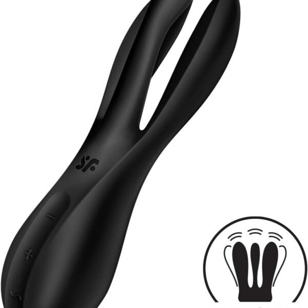 Кліторальний вібратор Satisfyer Threesome 2 Black, 3 гнучкі пальчики, 3 мотори