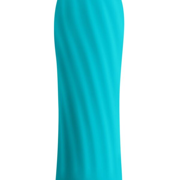 Віброкуля S Pleasures Bullets Twist & Shout Turquoise, бірюзова, ребриста поверхня, 10 режимів