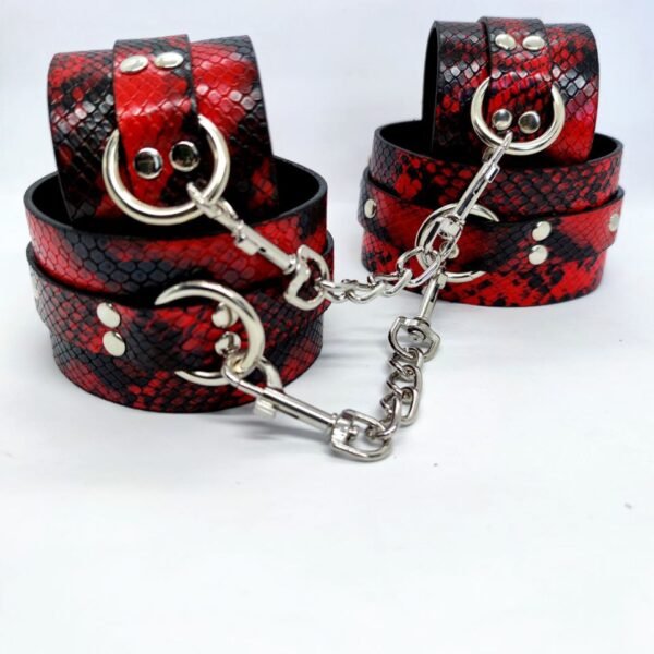 Система фіксації DS Fetish Ankle and hand cuff black/red