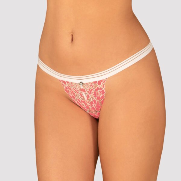 Трусики мереживні стрінги Obsessive Bloomys thong S/M